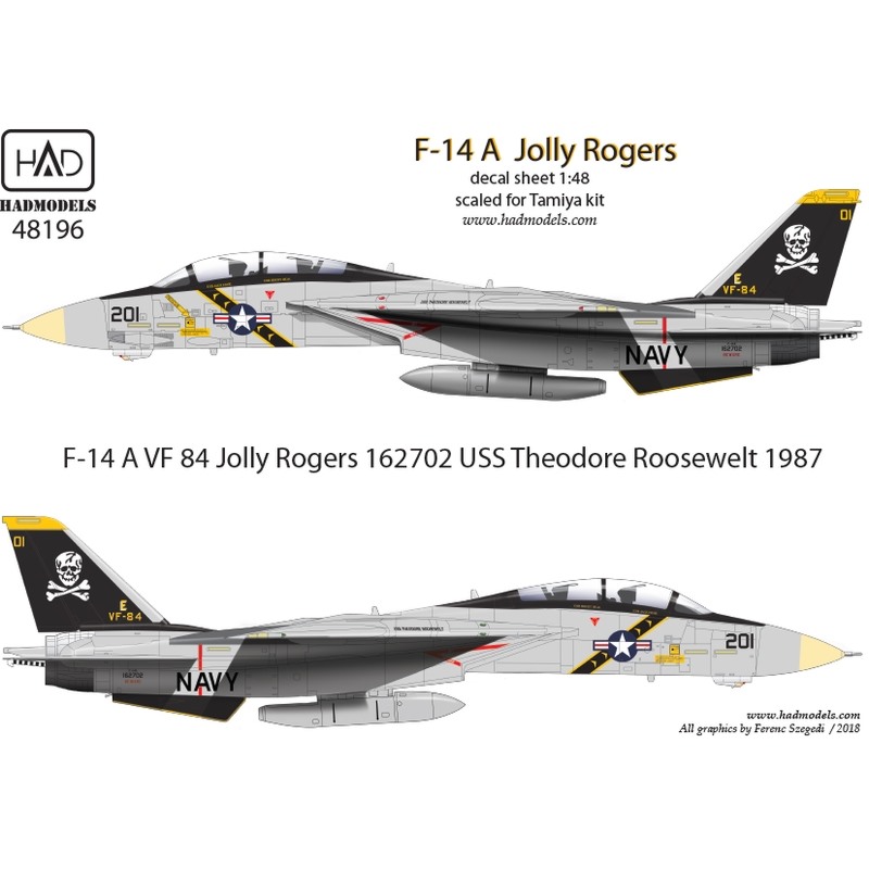 HADモデル 1/48 アメリカ海軍 F-14Aトムキャット VF-84 ジョリー 